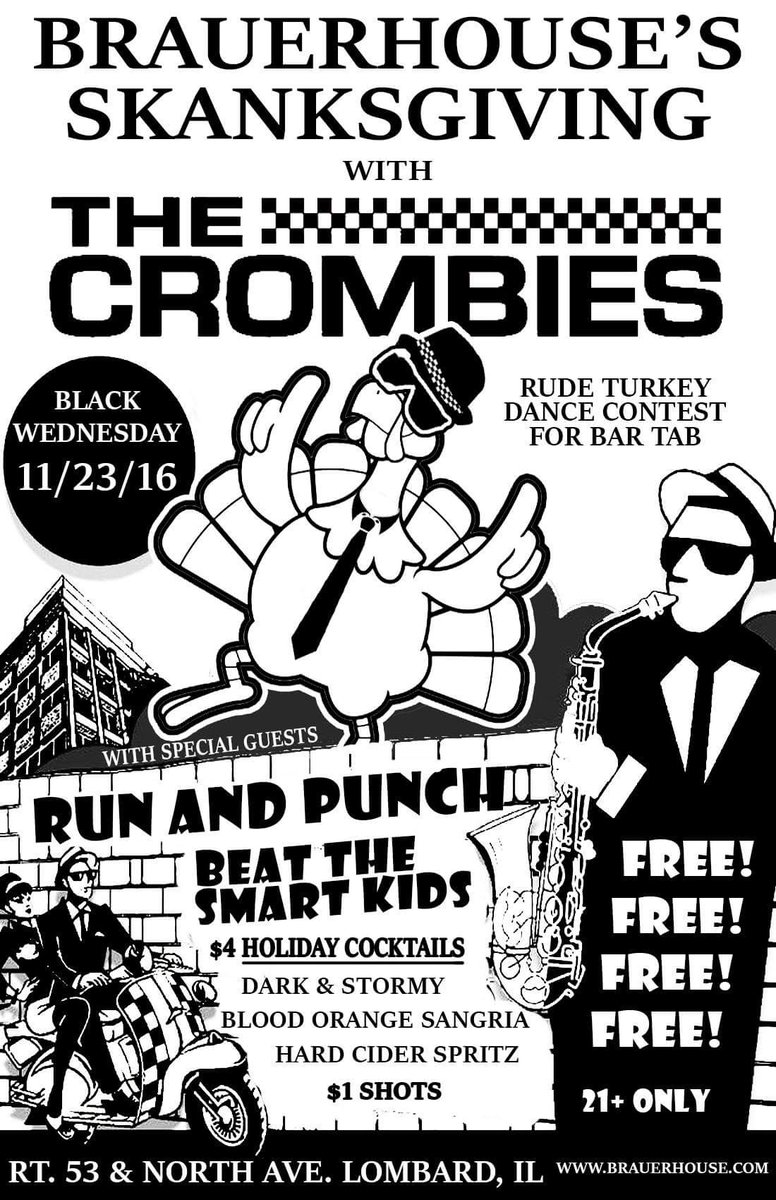 We're playing a free show with <a href="/runandpunch/">Run and Punch</a>  and <a href="/TheCrombies/">The Crombies</a>  THIS WEDNESDAY!!!! $1 shots, free admission, dance contest. Holy mackerel!