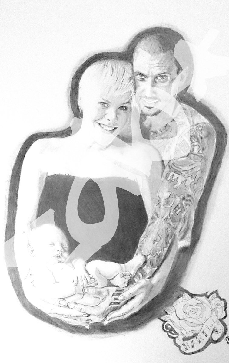Louloute73's tweet image. @Pink One of my old drawings.Can't wait to drawing the next with the new member of the Hart family. Congratulations !Hope u love this one