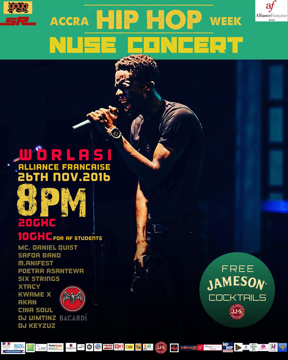 creativemengh's tweet photo. It's the NUSE CONCERT. 
WORLASI x Safoa Band
Free Jameson cocktails 🍹 all night!  ---> https://t.co/OCfvIyR15W
#Worlarmy https://t.co/MN2UrxMfkK