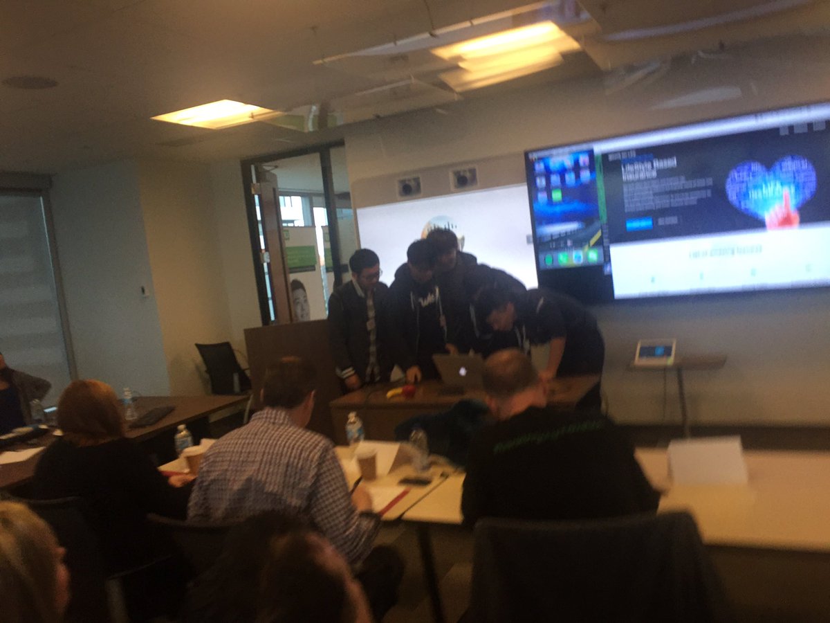 finhacks's tweet photo. The last pitch of the #FINHACKS #hackathon! 28 teams became 22 for the expo, 10 for the pitches and there will be 3 winners. #hackforthewin! https://t.co/AZugu3zEm7