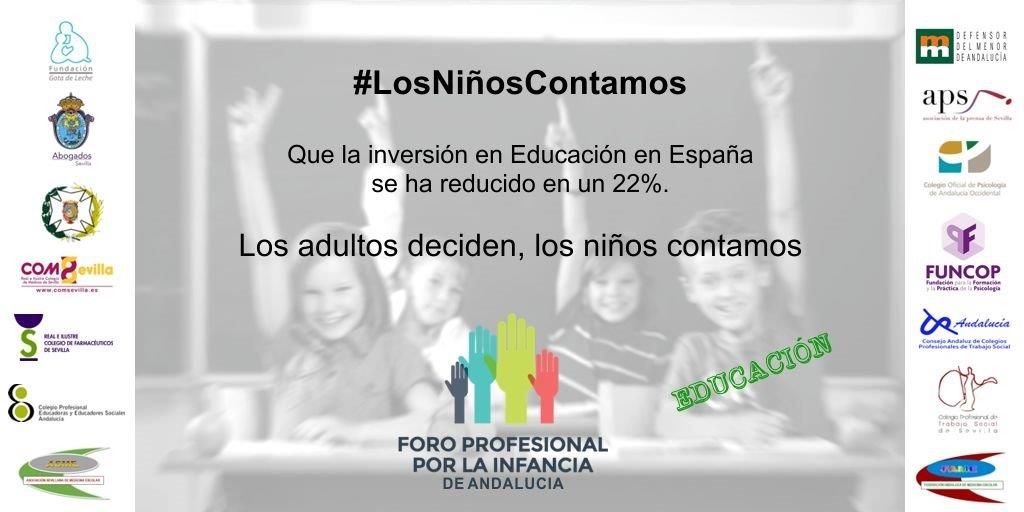 Los recortes en educación son recortes sobre los derechos de los menores <a href="/FPIAndalucia/">Foro por la Infancia</a> campaña #LosNiñosContamos #DíaDeLaInfancia #20N