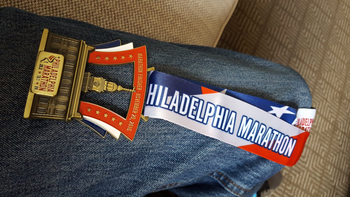 And I did it! #PhillyMarathon #Ouch