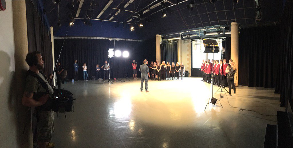 UofEDrama's tweet image. Behind the Scenes at The Choir shoot in Roborough Studios feat. @SemiToned and @SweetNothingsX