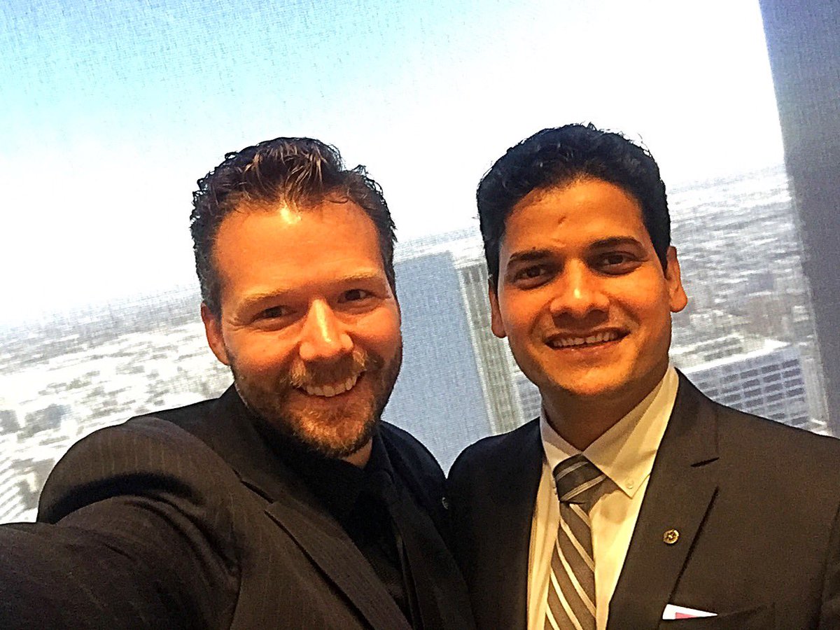 IvanLovegrenBH's tweet photo. I โค๏ธ @Rotary for the work we do in the community; bonus is making friends like Vinod #MyDayInLA #Rotarians #LARooftops #DTLA https://t.co/oyerbrqKiB