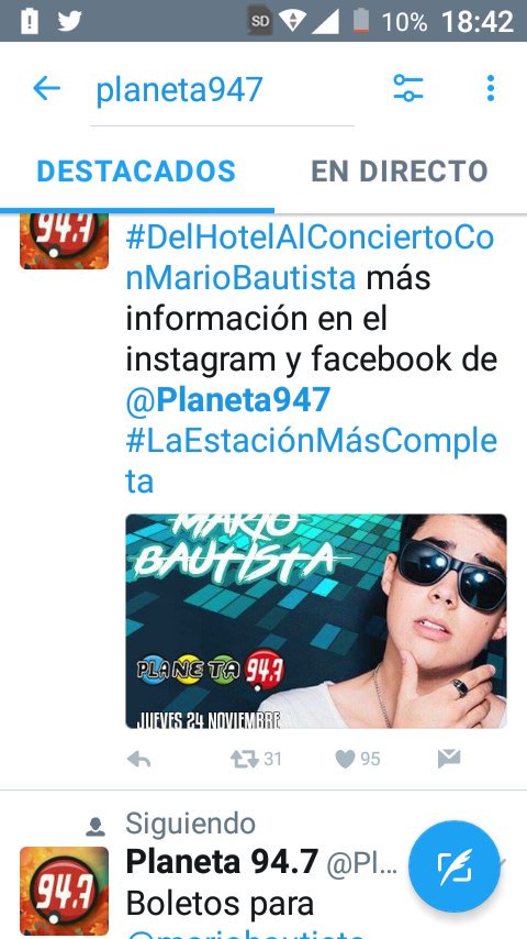 JaquiRamirezMo1's tweet image. Planeta 94.7 la estación más completa 
#DelHotelAlConciertoConMarioBautista 
#Planeta947