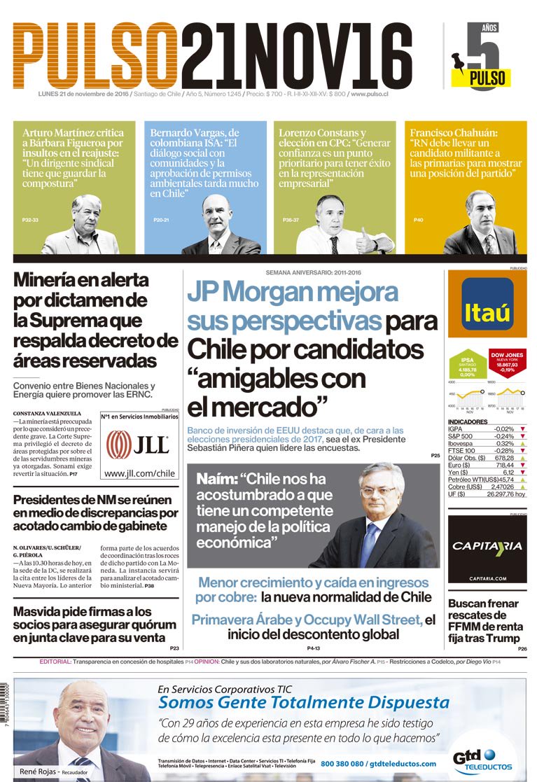 Pulso_LT's tweet image. [Mañana en PULSO] Minería en alerta por dictamen de la Suprema que respalda decreto de áreas reservadas