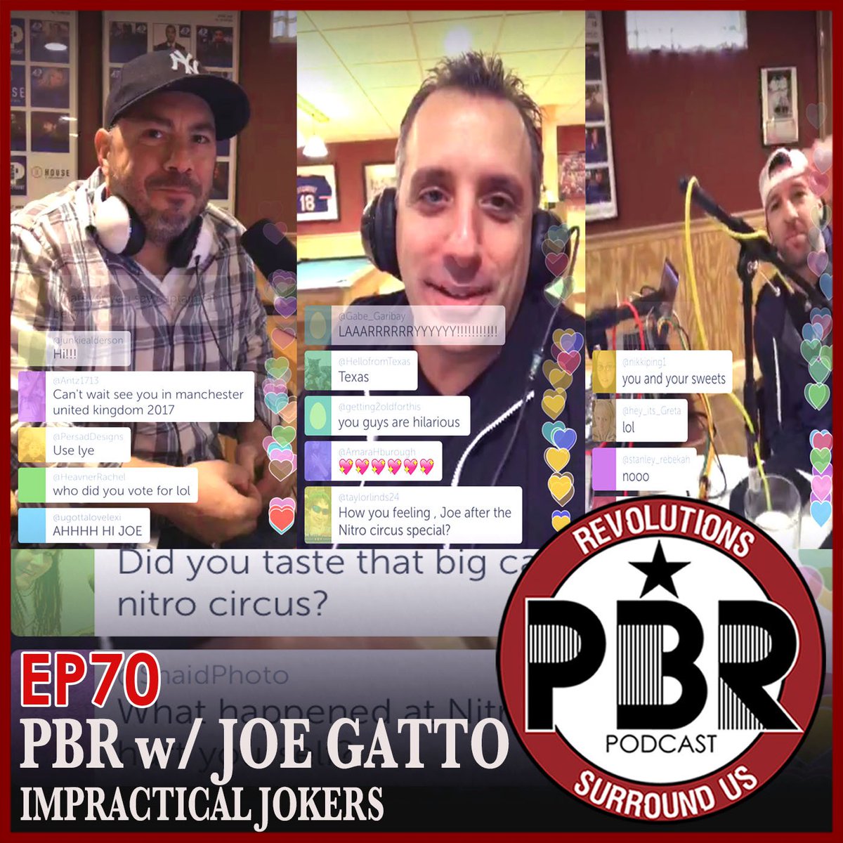 PBRpod's tweet photo. Early release just because we love ya'll so much!
EP70: PBR w/ @Joe_Gatto of #ImpracticalJokers https://t.co/B1NKXzk8bJ https://t.co/mkilY8x1x8
