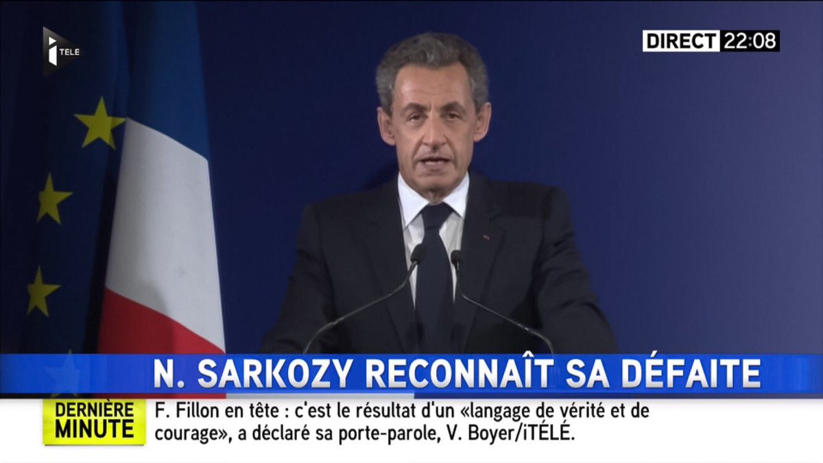 Douglas Herbert on Twitter "Sarkozy concedes defeat in 1st round of 