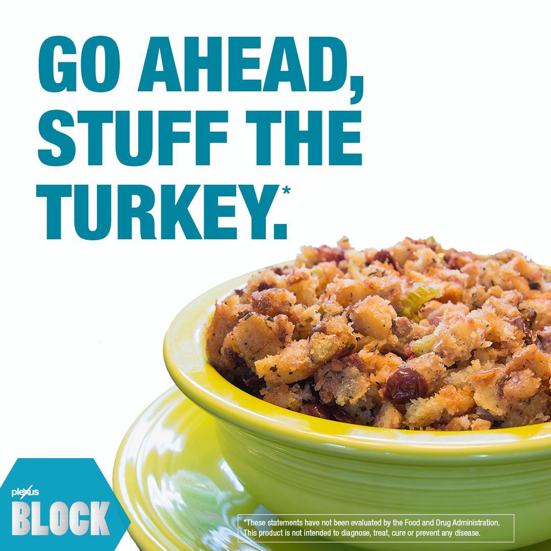 heiditaylor's tweet image. Stuffed or unstuffed? What’s your preference? Block the absorption of up to 48% of the carbs and sugars in your stuffing.* #plexusblock