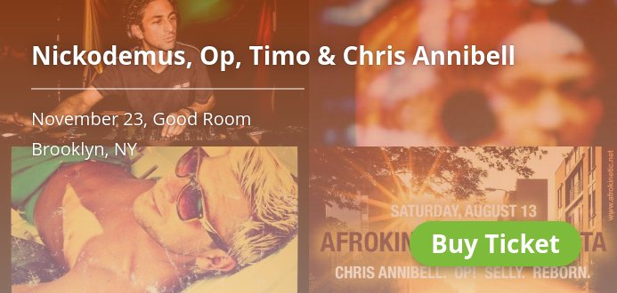 🎤 Nickodemus, Chris Annibell and others, Nov 23, Buy a ticket: 🎫 j.mp/2fS5zxs