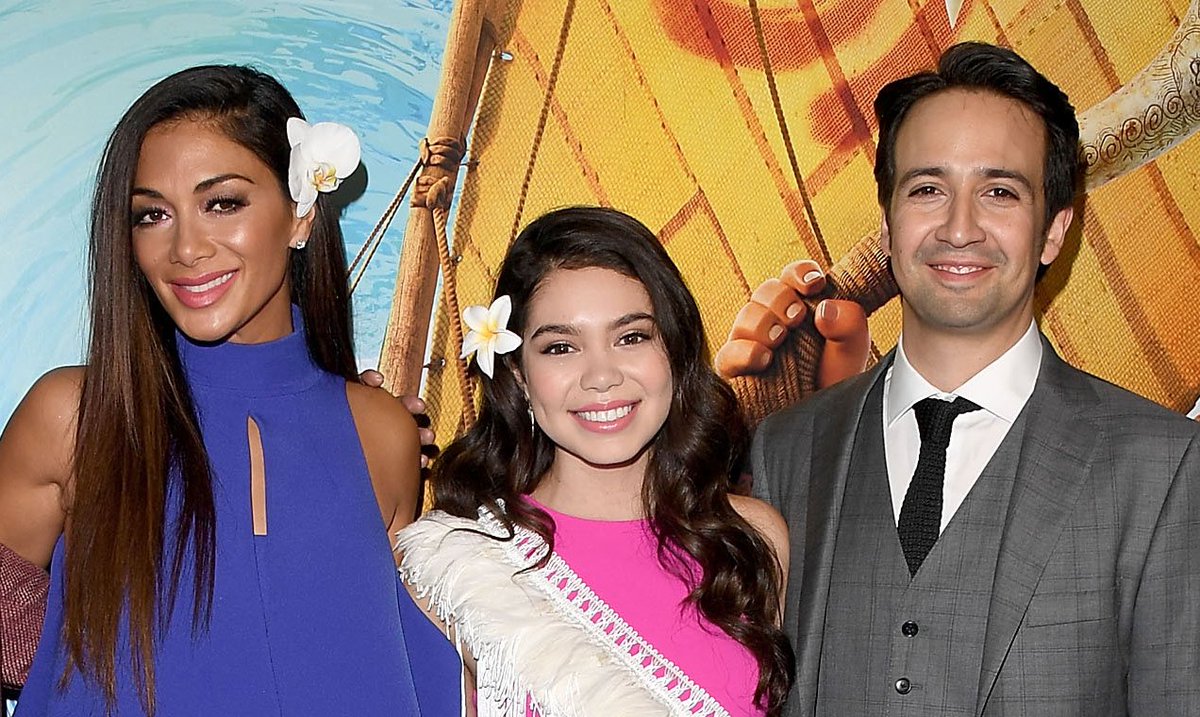 JustJared's tweet image. .@Lin_Manuel &amp;amp; @NicoleScherzy bring @DisneyMoana to London with @auliicravalho! jus.tj/1mzi