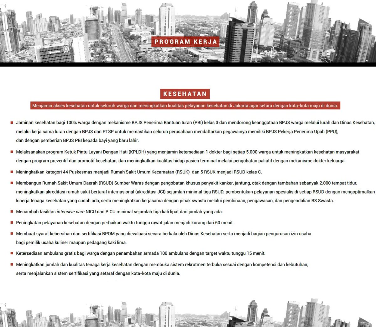 Ini dia visi-misi program Kesehatan pasangan Ahok-Djarot.
Bukan sekedar "rencananya" loh ya, program ini sudah bnyk yg jalan.
#JakartaSehat