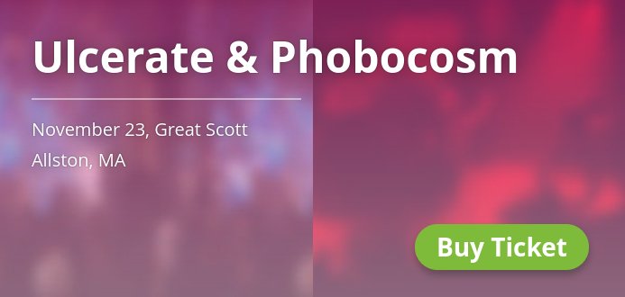 RockGigsBoston's tweet photo. 🎶 Ulcerate &amp; Phobocosm, Nov 23, Grab a ticket: 🎫 https://t.co/TjumWWgZsf https://t.co/1EEfDVdXVQ