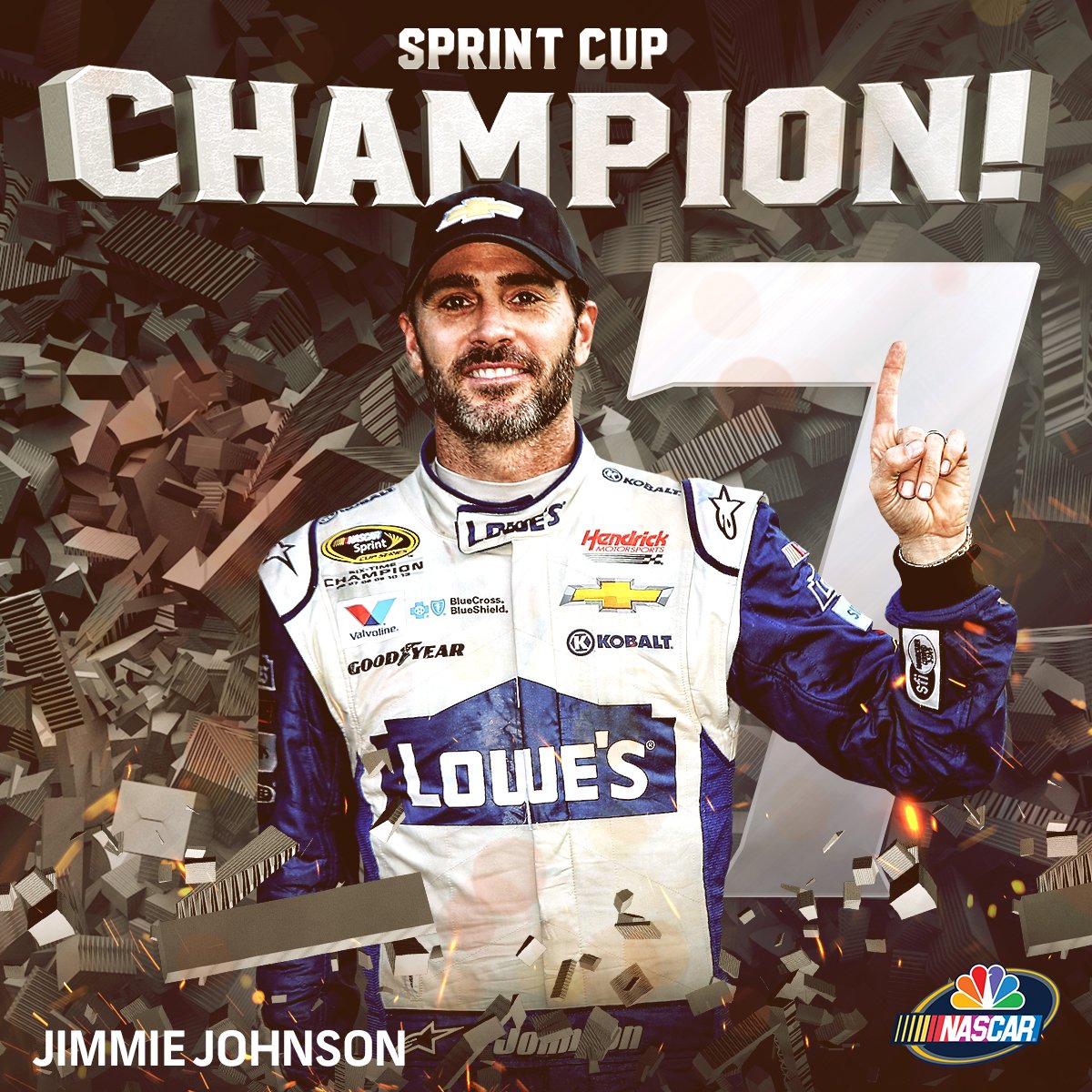 NASCARonNBC's tweet image. .@JimmieJohnson WINS his 7th @NASCAR championship! #TheChase