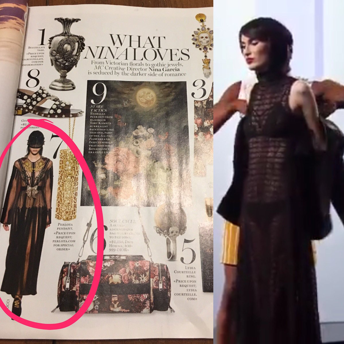 raisingrip's tweet photo. Reading Marie Claire. Why does this look familiar to me? #ProjectRunway #confused @DexterFlawk #designerdexter #marieclairespreadchallenge https://t.co/II7b6m2UgF