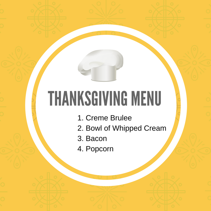 What would your menu look like for Thanksgiving if no one was judging? Here is mine: