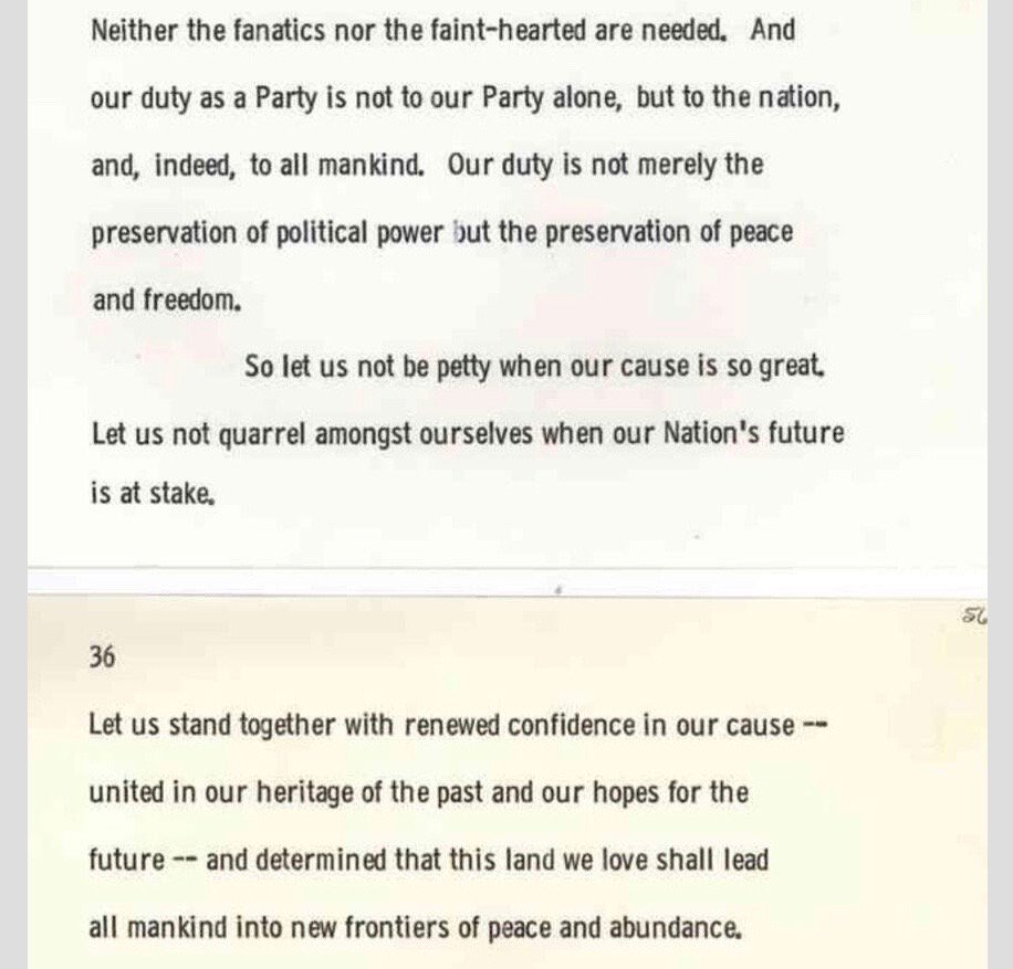 BeschlossDC's tweet image. JFK’s final words, intended for delivery at dinner, Austin TX, evening of Nov. 22 1963—“Let us not quarrel…”: