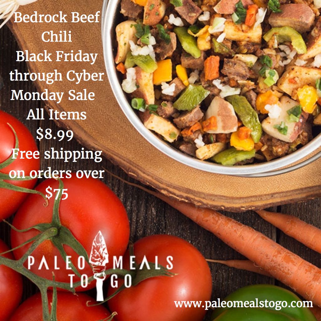 PaleoMealsToGo's tweet photo. Bedrock Beef ChiliBlack Friday through Cyber Monday Sale  All Items $8.99 Free shipping on orders over $75 #paleo #backpackingmeals #camping https://t.co/27FCi82Clu