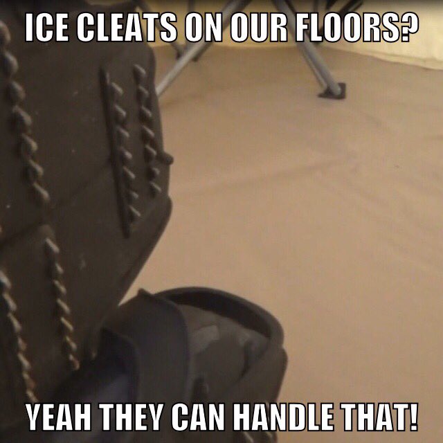 PBOutdoors's tweet photo. Ice cleats are no match for our heavy duty double walled, fully insulated, water proof, PVC floors. Video:
https://t.co/VbdJ2TSqLr https://t.co/qYPf29T4BI