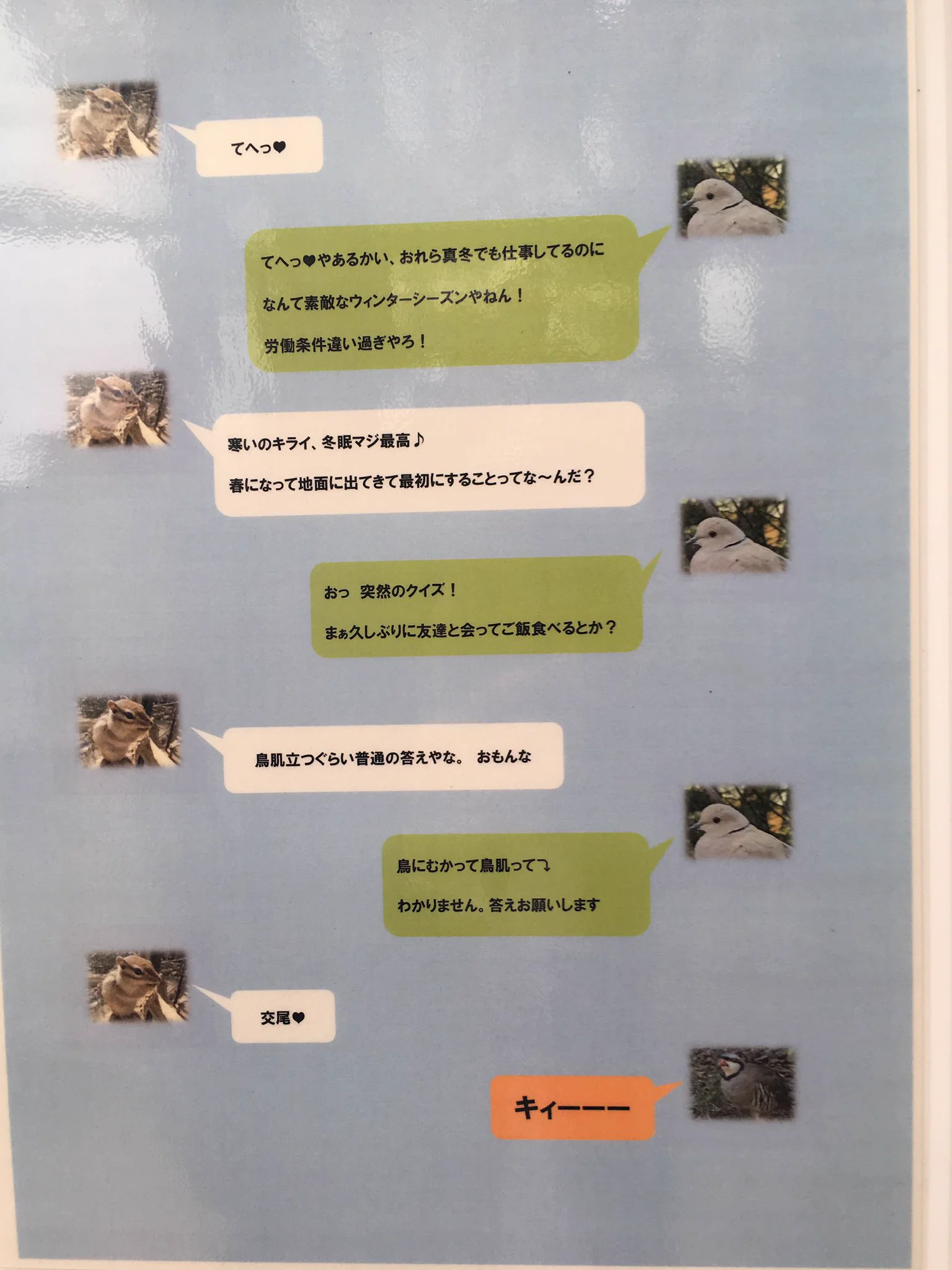 こうゆう会話好きｗ動物LINEのやり取りがまるで女子高生ｗｗｗ