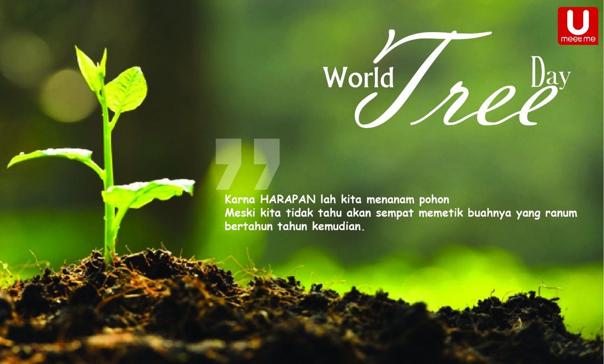 Haii Umeeters, Kalian Tau gak? hari ini merupakan Hari Pohon Sedunia lhoo....
Mari terus lakukan penghijauan...