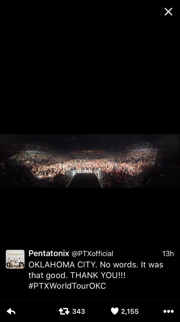 kaleekb's tweet photo. Well I've finally made it big time!! @PTXofficial https://t.co/BdMhEQikxQ