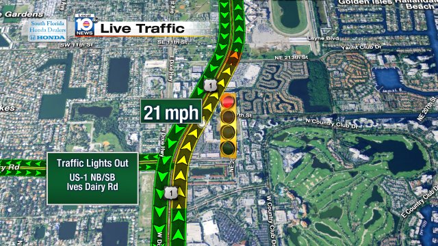 Traffic Lights Out on US-1 NB/SB at Ives Dairy Rd. #traffic https://t.co/nyo9POiPxH
