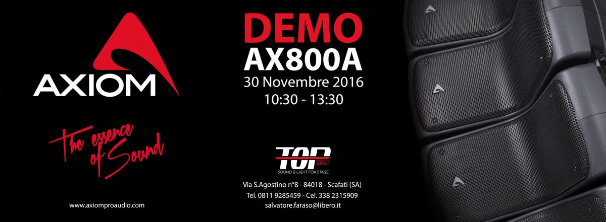 AxiomProAudio's tweet image. #demo #mercoledi 30 novembre in #italy #scafati #salerno #TopService Via Sant'Agostino