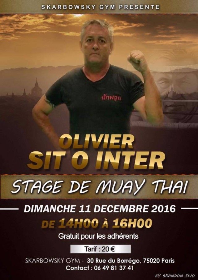 Un stage à ne pas manquer! Faites circuler l’info!! 👊🏾👊🏾👊🏾 #SkarbowskyGymParis #TeamSkarbowsky #BoxeThaiParis #SitOinter