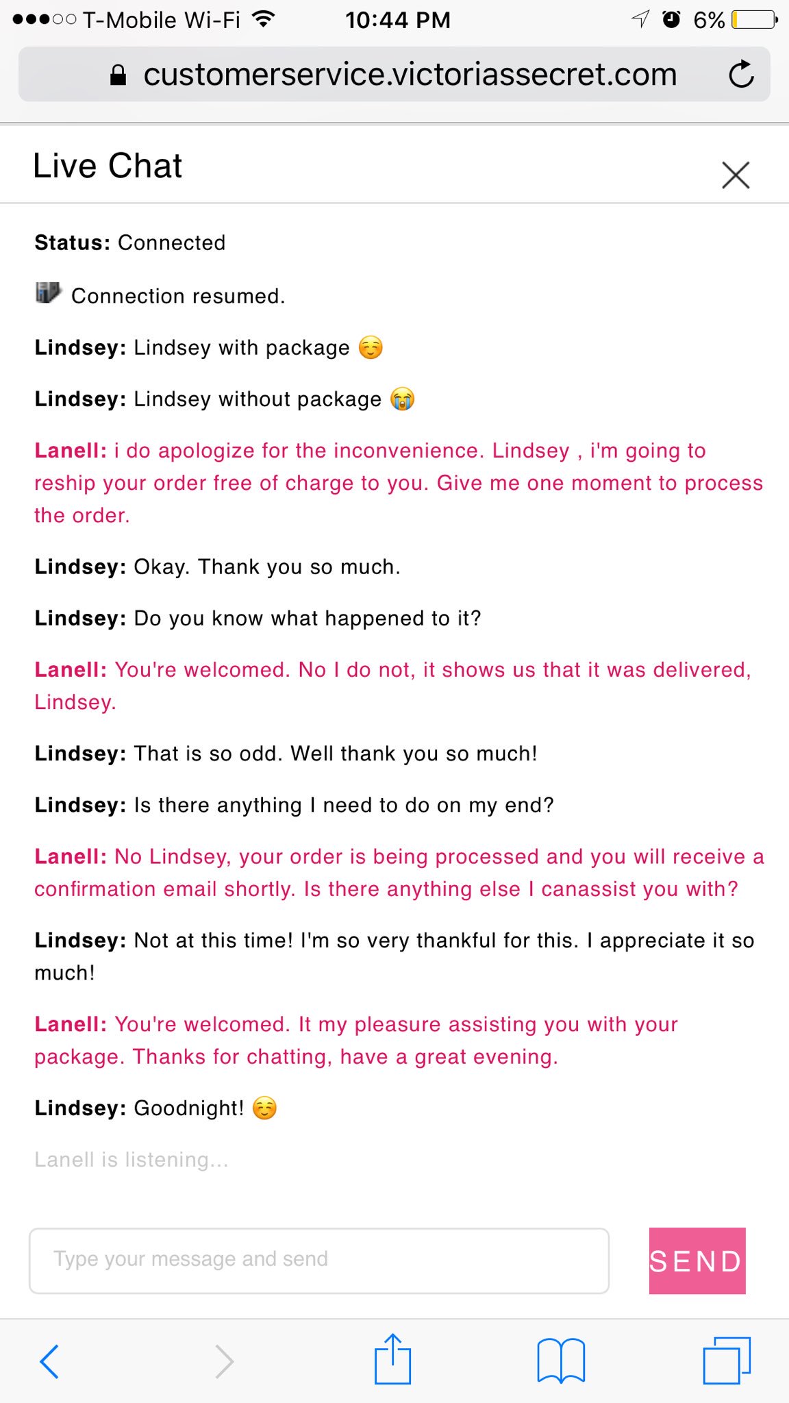 Lindsey Neumann on X: Find a guy that will pretend to be you over Victoria's  Secret live chat when your package gets lost in the mail😂   / X