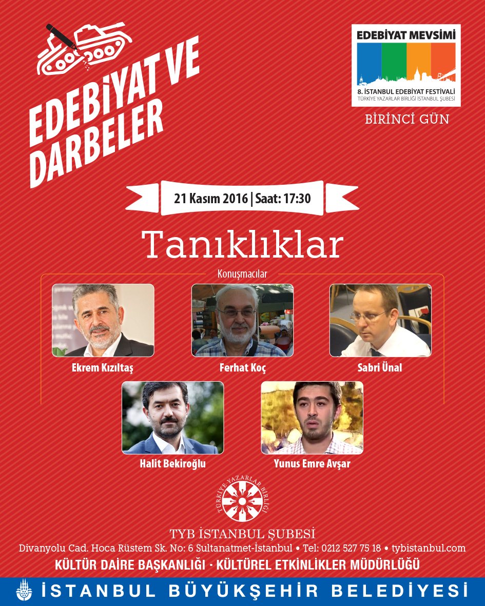 100 şair, yazar ve akademisyenin konuşma yapacağı 8. İstanbul EdebiyatFestivali bugün 13.00'da başlıyor. Ana tema ise 'Edebiyat ve Darbeler'