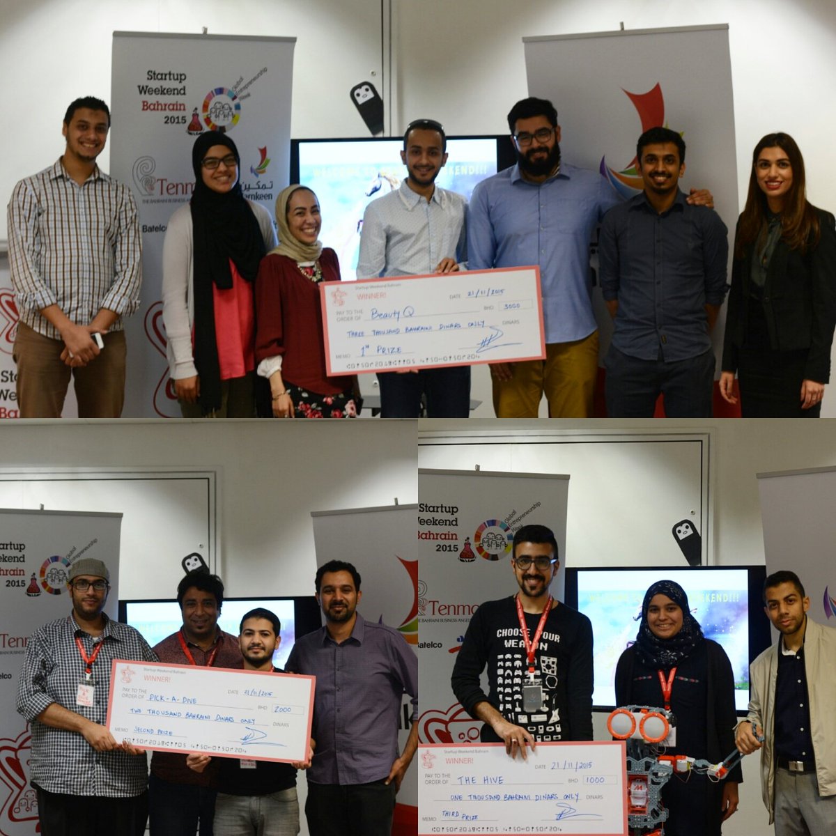 startupwkndbh's tweet photo. #Throwback to Startup Weekend 2015! Our top 3 winner ideas! We can't wait to see super interesting ideas this year! #SWBahrain #Startup https://t.co/vzFQAY944q