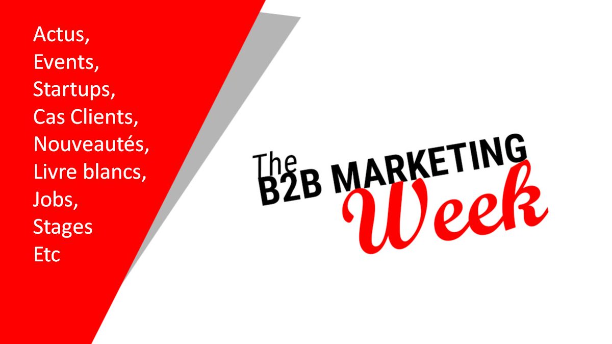 mkhodja1's tweet photo. L ACTUALITE  #marketing #B2B de la semaine: Actu, Events, nouveautés produits, emplois, etc https://t.co/itOgKOMfbl https://t.co/Xt9QkMUpWy