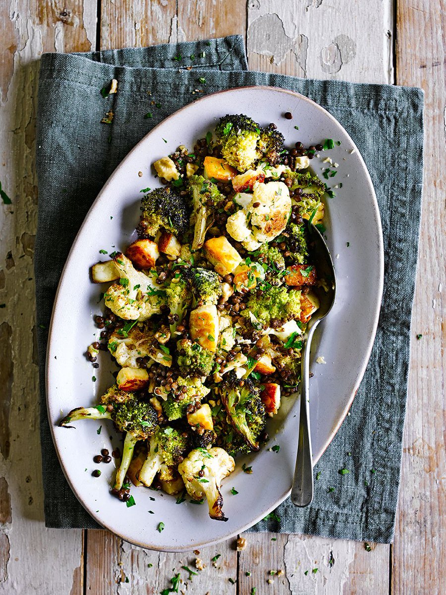 Salads can work in winter too! Try topping lentils with roasted brassicas and halloumi for a #MeatFreeMonday winner goo.gl/58iv4W