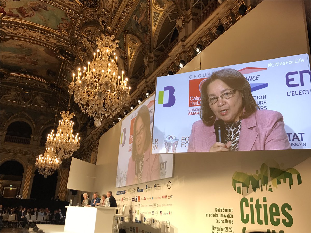 PilarConesa's tweet photo. Inclusive Cities require economic development, right to housing and mobility for all @PatriciaDeLille at #Paris #CitiesForLife https://t.co/4y7FFLJEYo