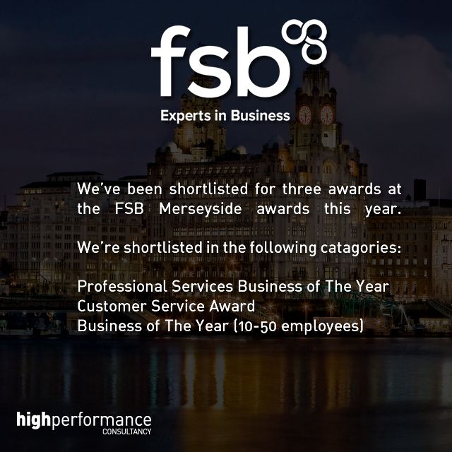 HPC_HRservices's tweet photo. Made up that we've been short listed in three categories at @FSBMerseyside awards this year :-) https://t.co/impOOTIrvW