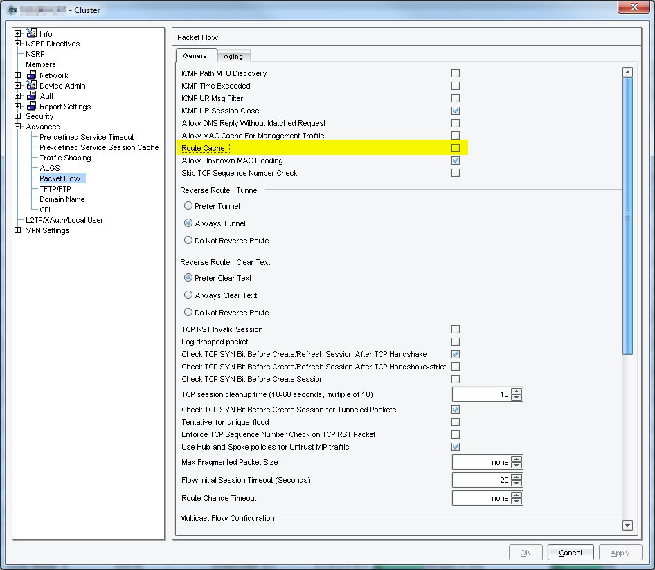 webernetz's tweet image. Just disabled route-cache &quot;feature&quot; on @JuniperNetworks #ScreenOS firewall. Took me about 2 hours to find the issue kb.juniper.net/InfoCenter/ind…