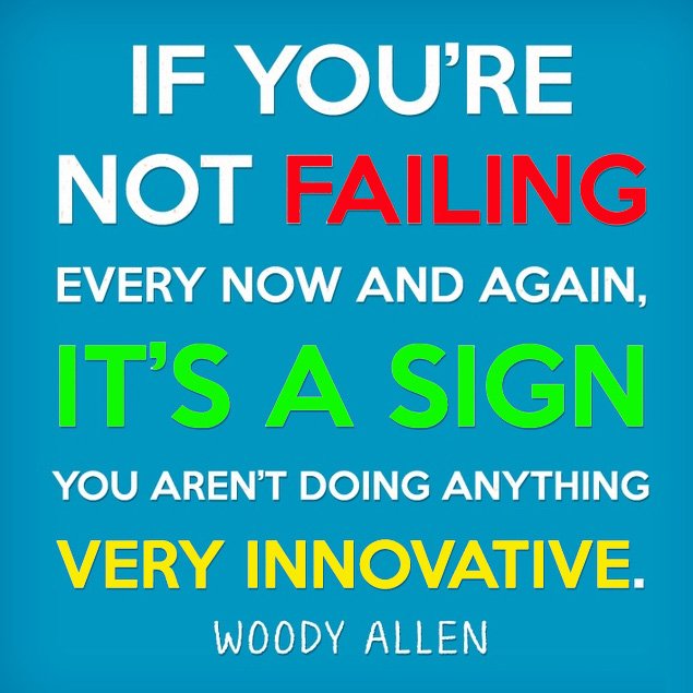 If you are not FAILING every now and again, its a sign you arent doing anything very innovative
#innovativespirit #perseverence #innovation