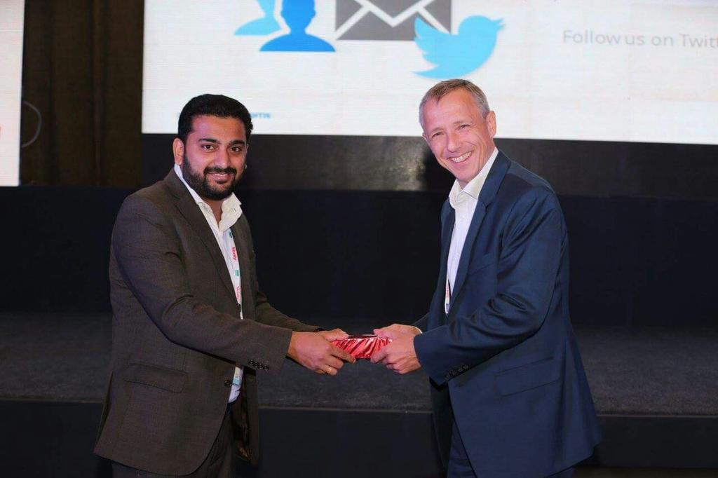 sanalnnair's tweet photo. On behalf of @stepin_forum , @sanalnnair presenting a memento to @WolfgangPlatz , Founder and CPO of @Tricentis #PSTC2016 https://t.co/yidWvwv9XP