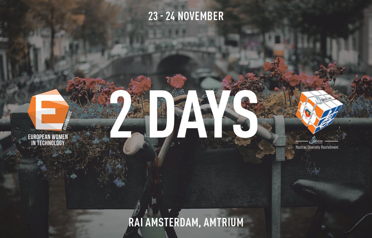 #CountDown #Sponsor #DiversityEvent It's only 2 days away from the European Women In Technology Event in Amsterdam, see you all there!!!