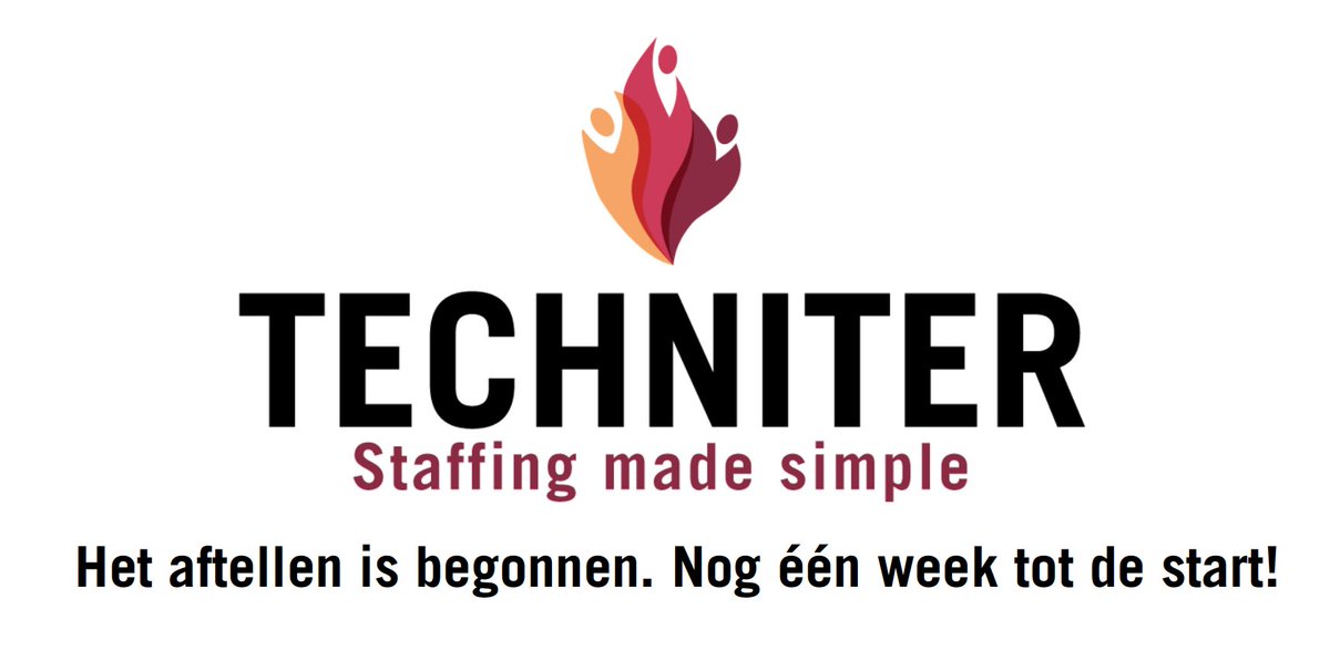 techniter's tweet image. Nog 1 week tot de start! Meld je nu aan via techniter.com en blijf op de hoogte. #launch #startup #staffing #recruitment #vacature