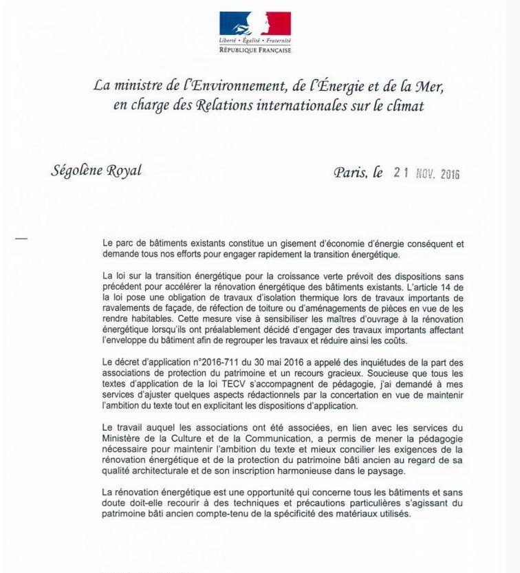 SPPEF's tweet photo. Décret #Isolation (#ITE). Grâce à @RoyalSegolene, patrimoine et écologie ont gagné ! #covalorisation #transitionenergetique @ecologiEnergie https://t.co/0SuBZR9PoF