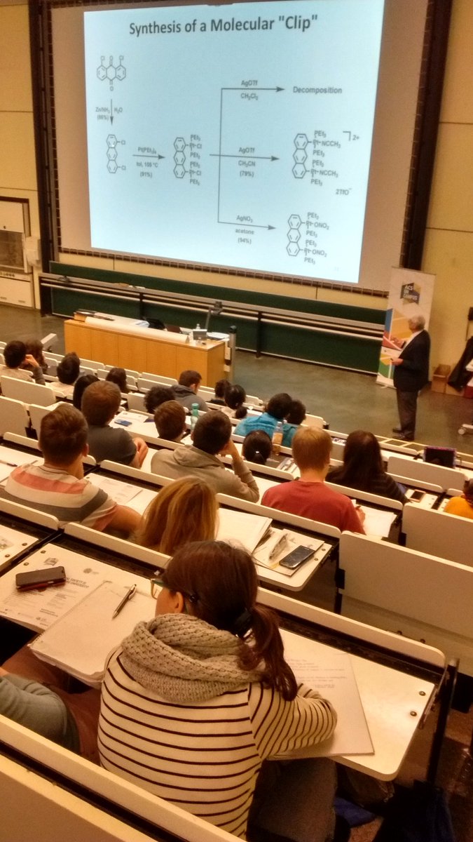 Prof. Peter Stang gives an inspiring talk at ACS on Campus. #LoveScience #Science@IPMB #ChemistryHero