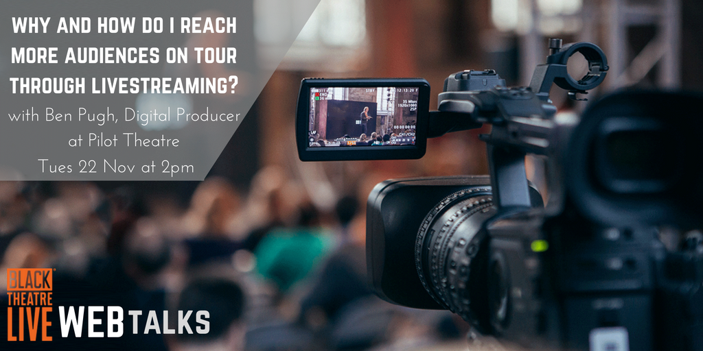 pilot_theatre's tweet photo. Our DigitalProducer @BenPugh is leading a #BTLwebtalks session on reaching audiences digitally through livestreaming https://t.co/x9lrlgPH9v https://t.co/dbFBpUV53l