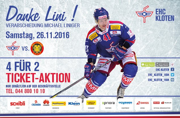 Verabschiedung von Michael Liniger: bit.ly/2gBHTCj
DANKE LINI! #ehckloten #swissarena