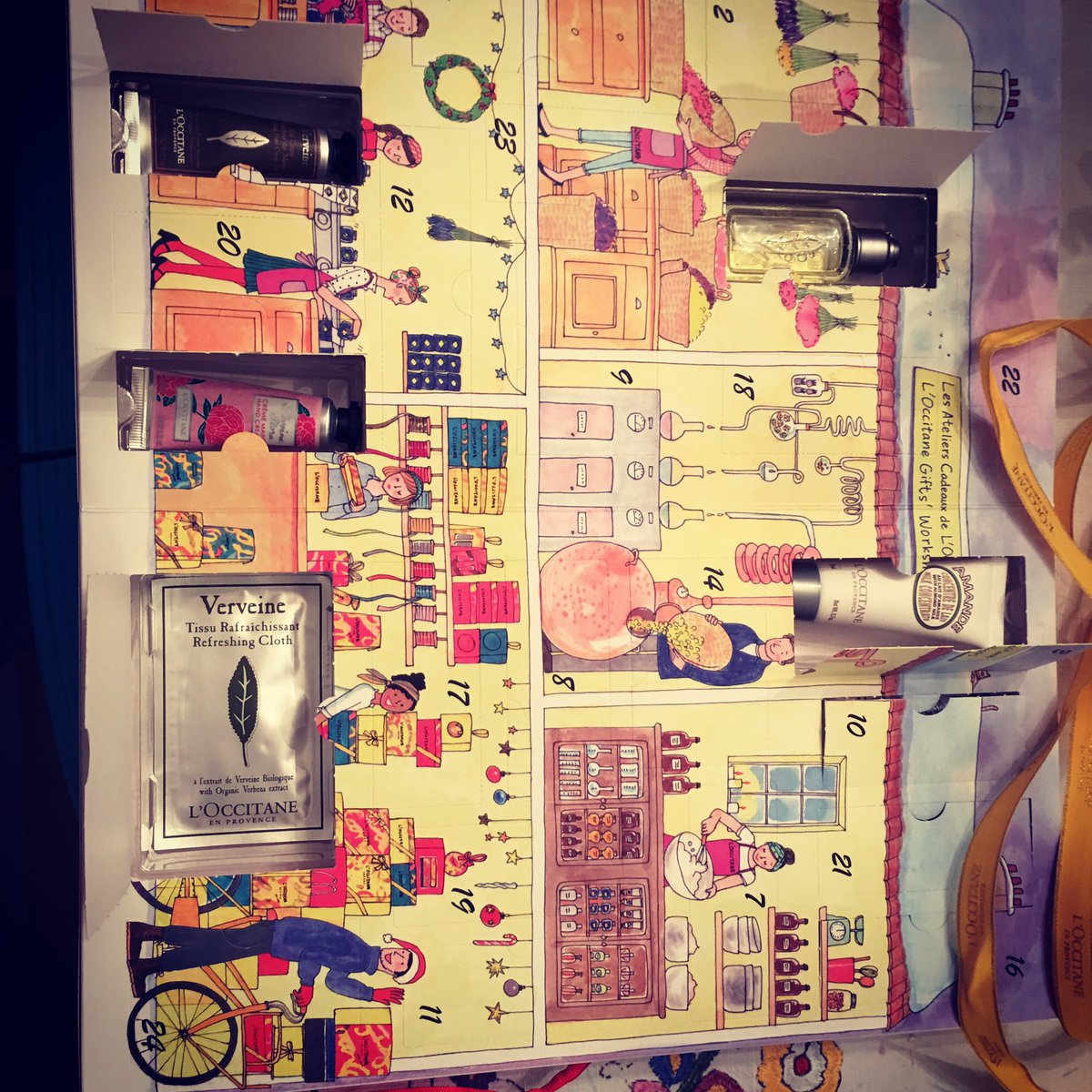 The cutest gift ever, L'Occitane gift box with 24 samples.