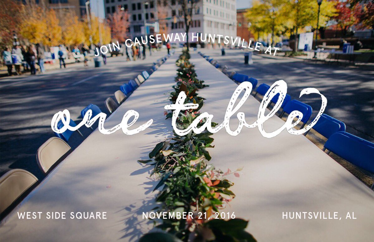 Today is the day! If you're posting about One Table, use #onetablehsv so we can see how many lives this event touches!