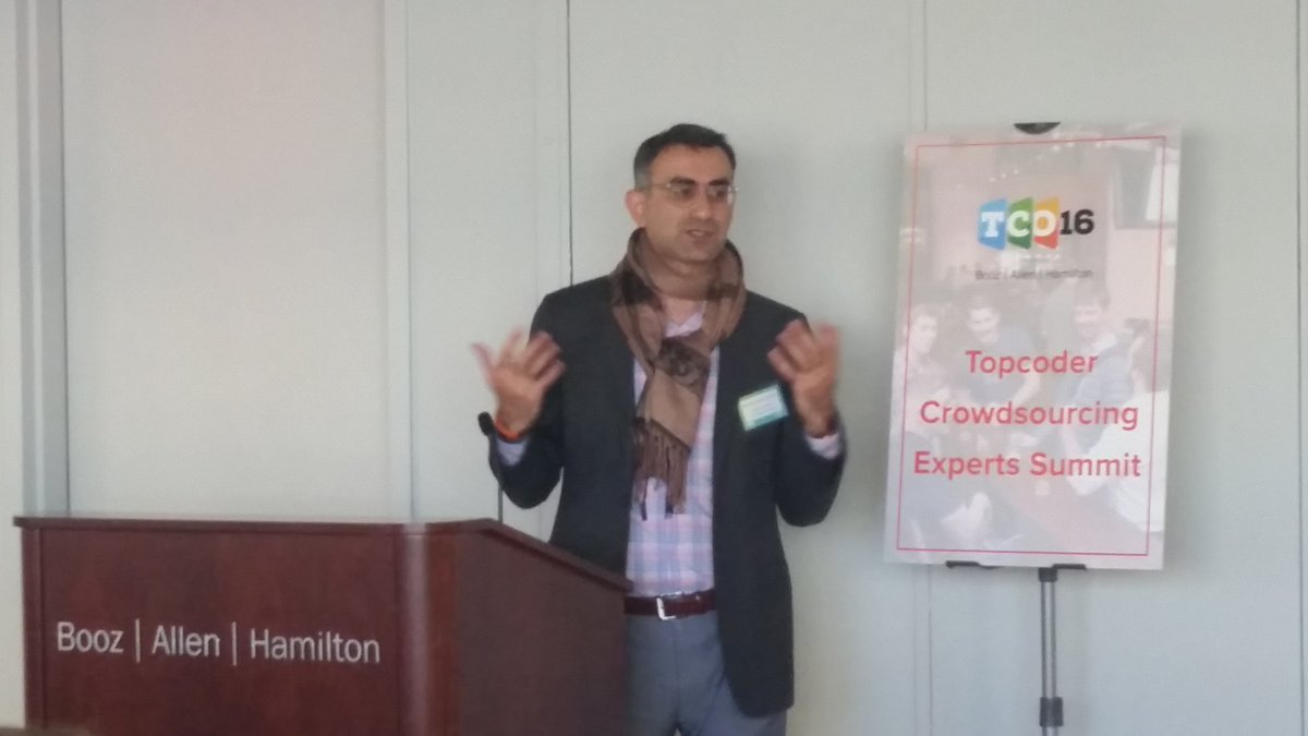 Topcoder's tweet image. Crowdsourcing expert @aqusaiba discussing the importance of scale to drive rapid innovation programs #SunShot #Topcoder