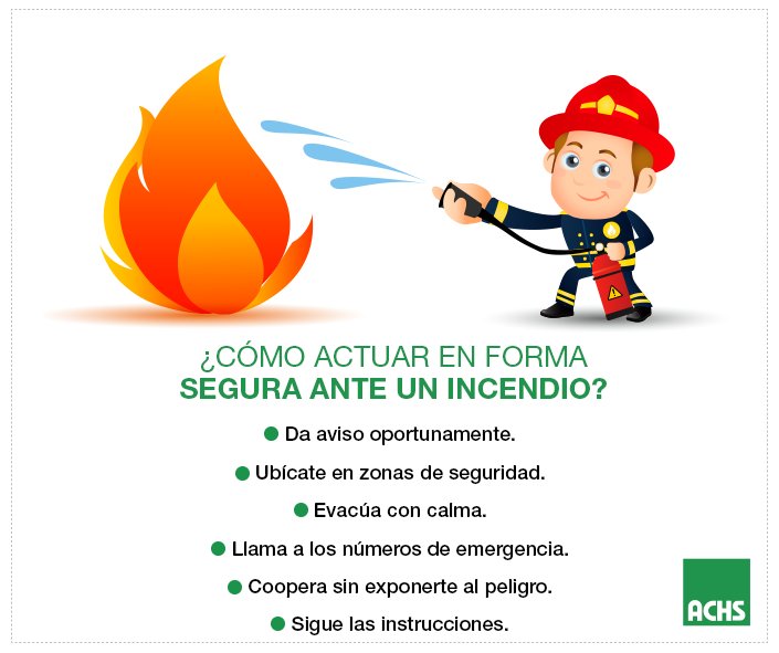 Para evitar riesgos, saber actuar ante un incendio es muy importante. Por eso RECUERDE!!!