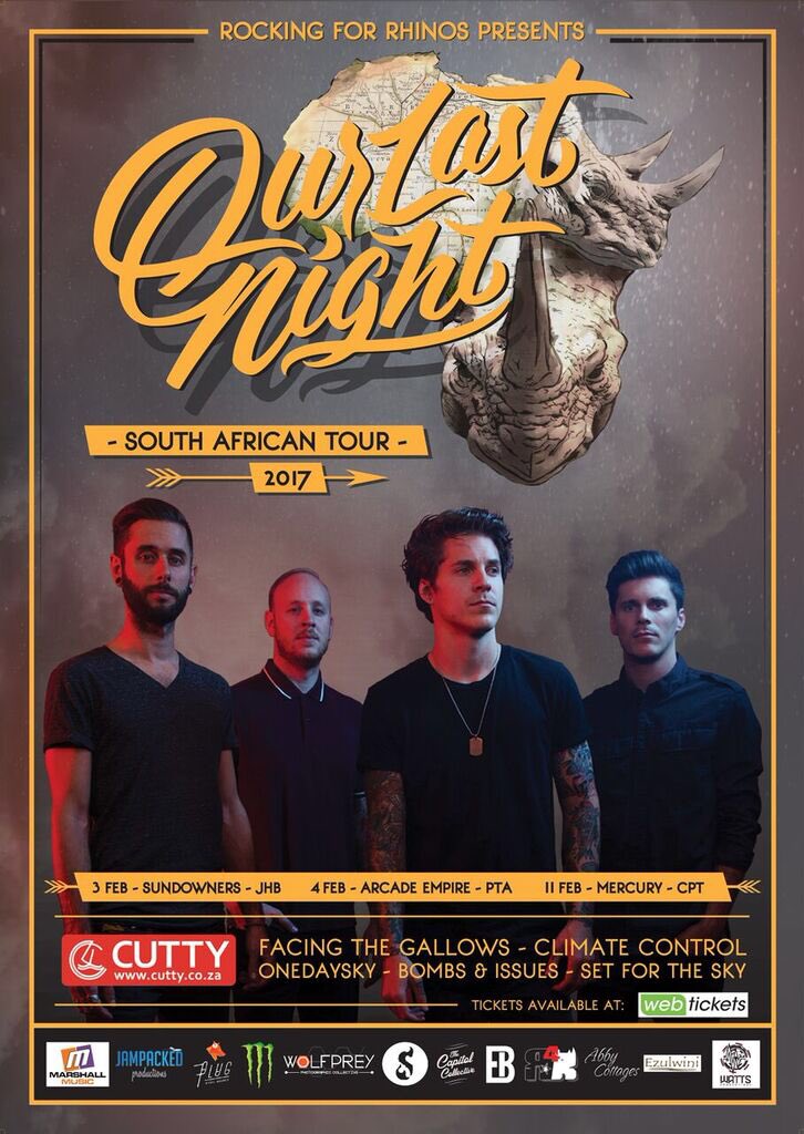 OLNband's tweet photo. South Africa. We are proud to announce 3 shows in February of 2017. Tickets are on sale now at https://t.co/hzxDXkH32K #R4ROLN https://t.co/HD4EaE9AW1